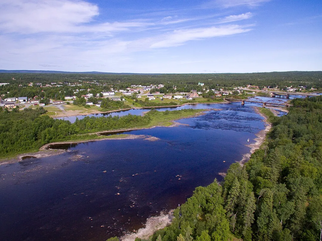 The community of Glenwood, on the Gander River, Newfoundland.
