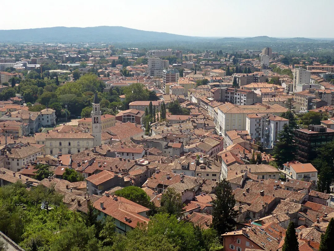 View of the town of Gorizia (Gorica) in Friuli Venezia Giulia, Italy.