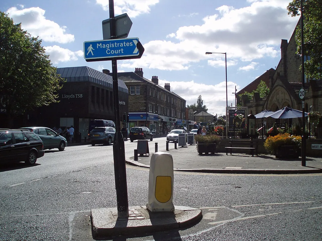 This is a view of Gosforth High Street, Newcastle upon Tyne, England.
