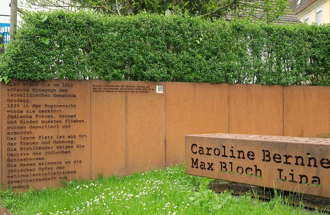 Place of the destroyed synagogue and monument, Randegg, Gottmadingen, district Konstanz, Baden–Württemberg, Germany