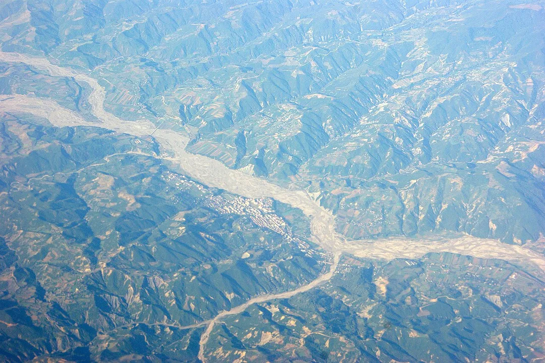 Gramsh in Southern Albania from the air
