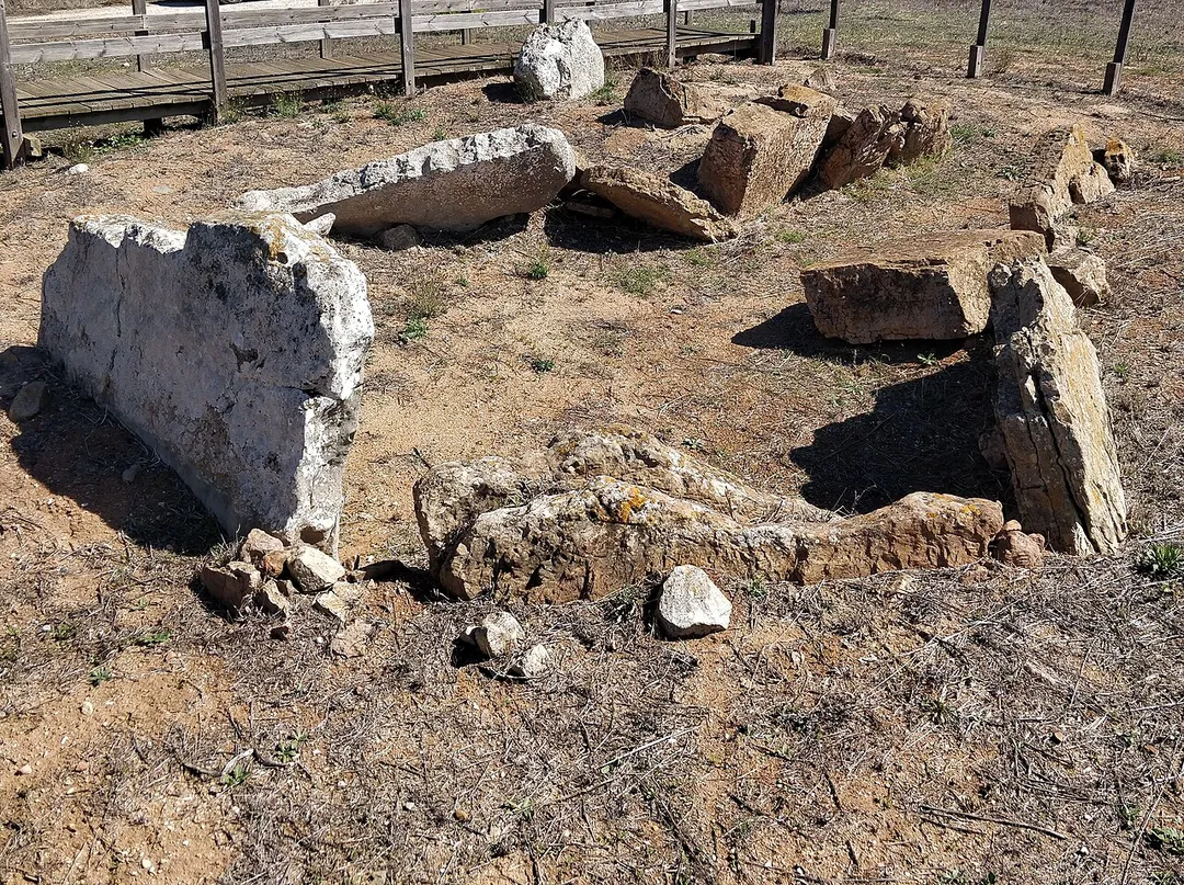 A megalithic dolmen or burial chamber in the Setúbal District of Portugal