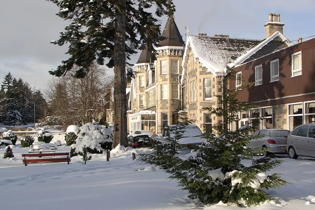 A winter scene in Grantown-on-Spey