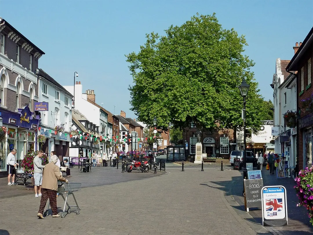 Stone town centre in Staffordshire