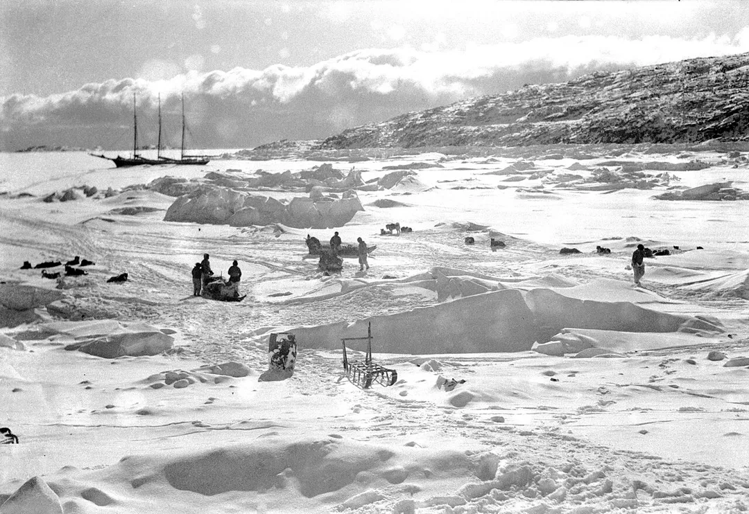 Schooner A.W. Greely frozen in for the winter of 1937-38