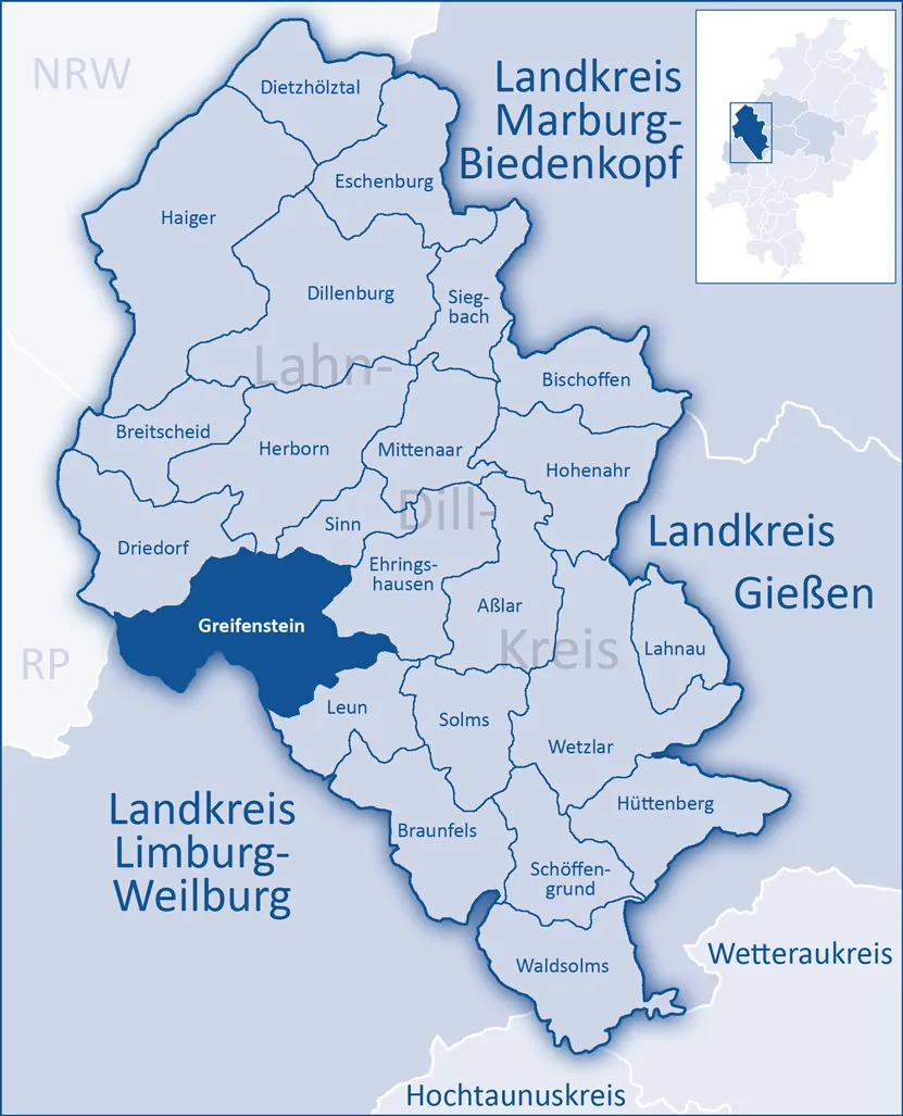 The map shows a district in the area of Lahn-Dill-Kreis