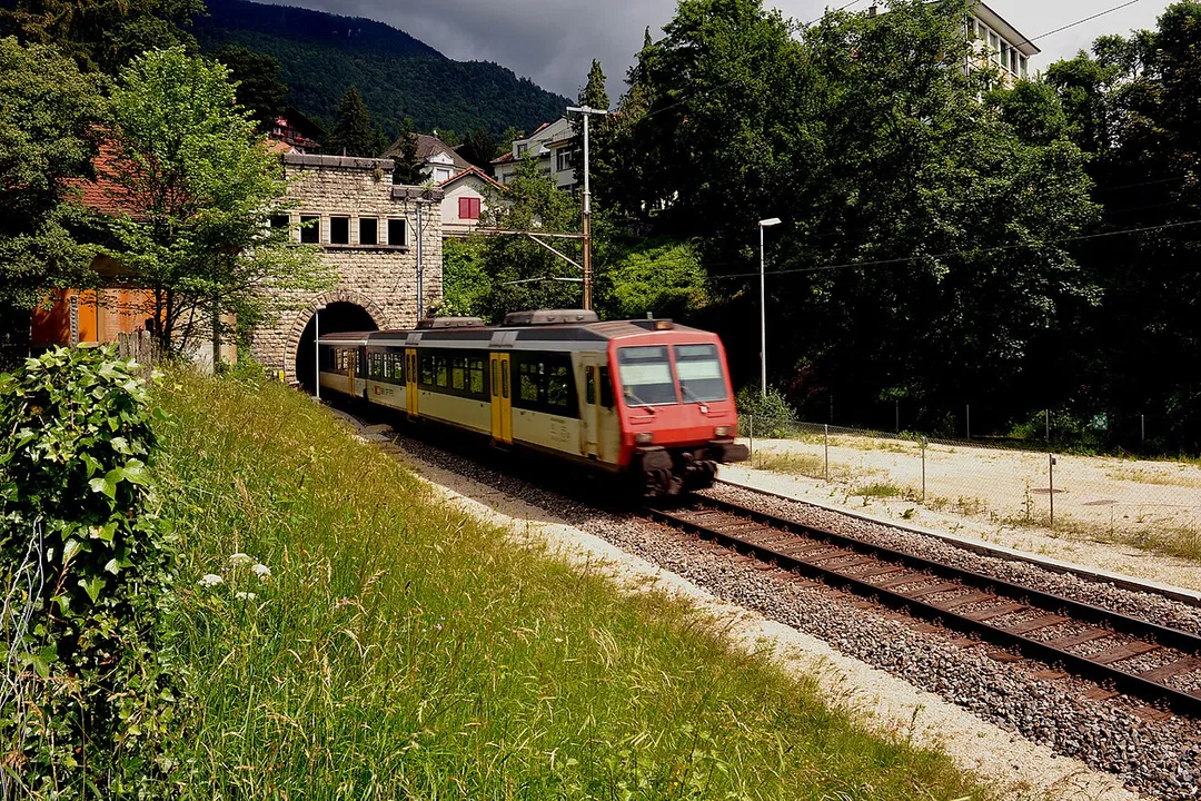 Southern entrance of the Grenchenbergtunnel in Grenchen; Solothurn, Switzerland.