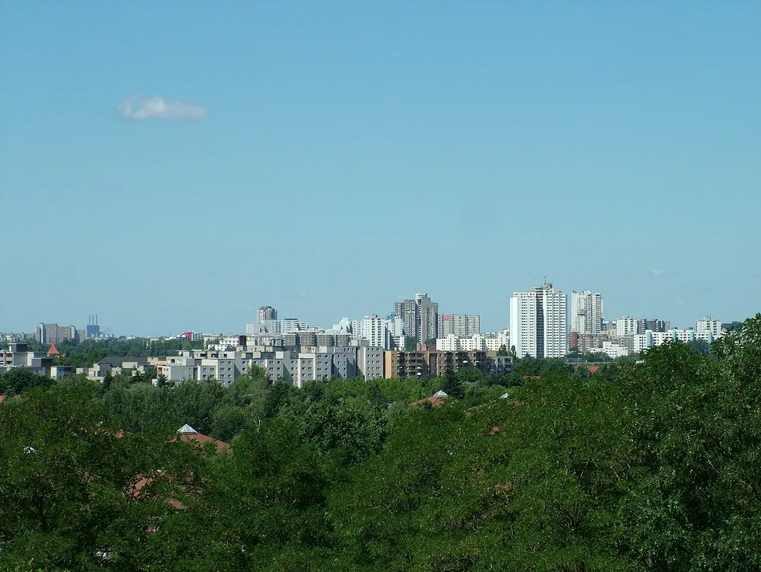 Berlin, Gropiusstadt, von der Rudower Höhe aus gesehen