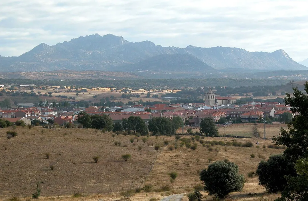 Guadalix de la Sierra. Madrid. Spain. General view with the Cabrera's Sierra as a background.