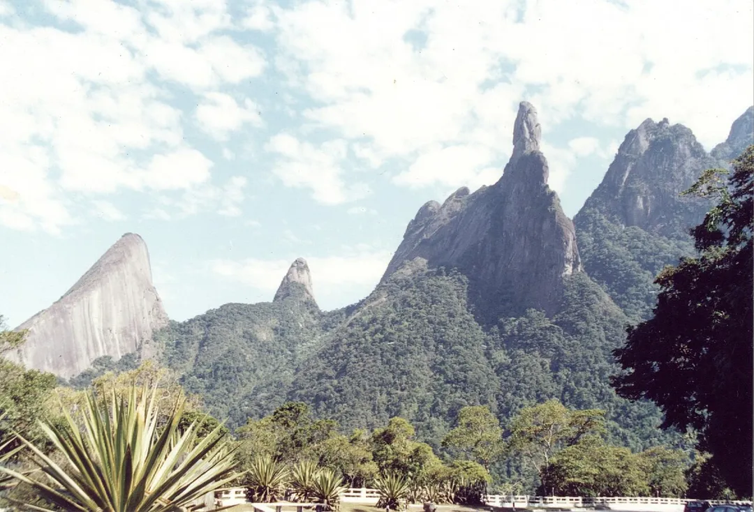 Dedo de Deus mountain (God's finger) — as seen from Teresopolis, Rio de Janeiro state, Brasil. 
This mountain is situated in Guapimirim county.
A view of gnaissic pre-cambrian mountain.