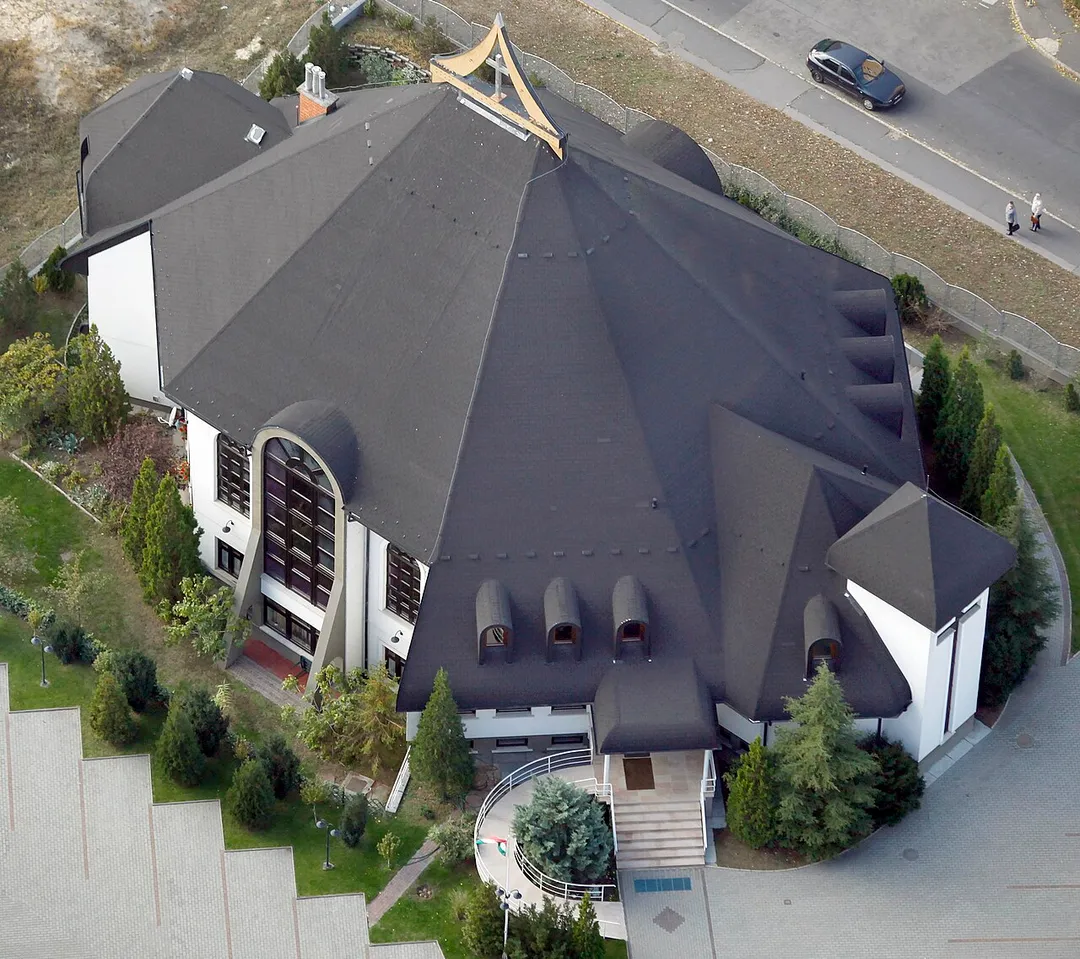XX. District Budapest, Hungary, aerial photography, temple