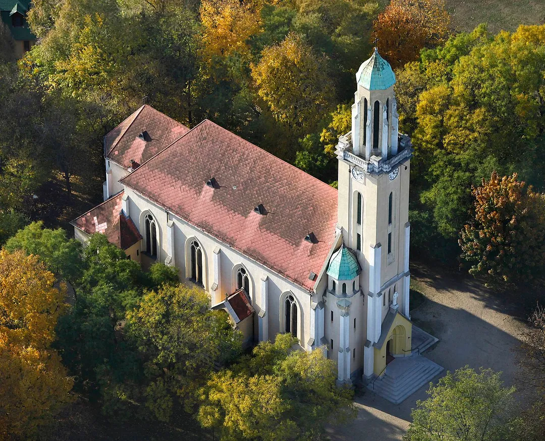 XX. District Budapest, Hungary, aerial photography, temple