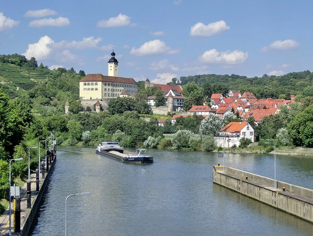 View of Gundelsheim, Baden-Württemberg.