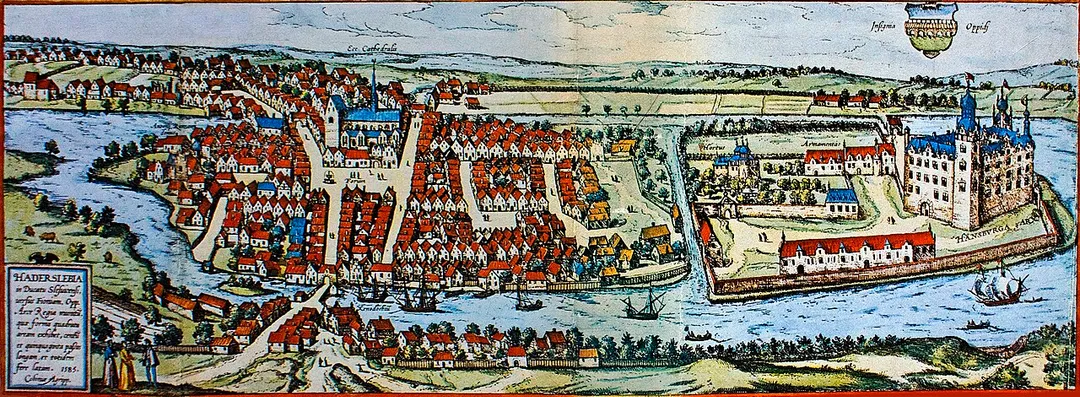 Prospect city Haderslev Denmark year 1585