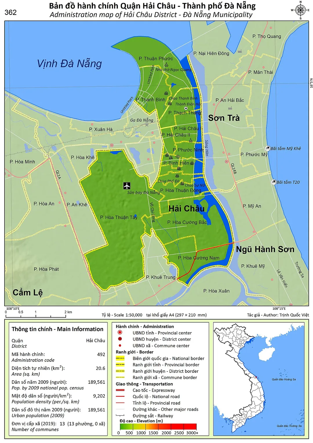 Administration map of Hai Chau District, Danang City