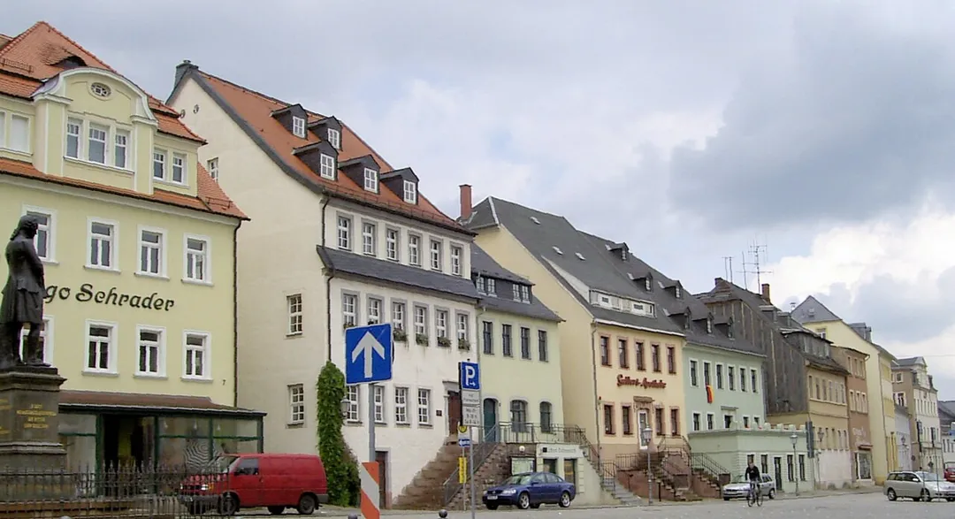 Market Square in Hainichen, Saxony