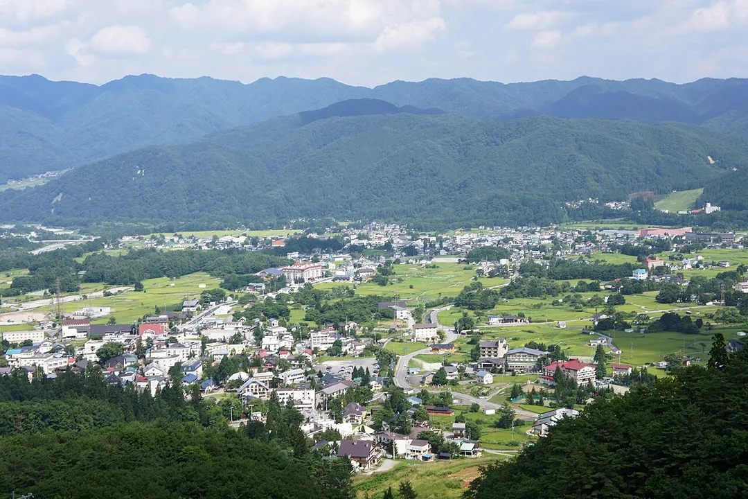 Hakuba Village view from Happo-one in Nagano prefecture, Japan