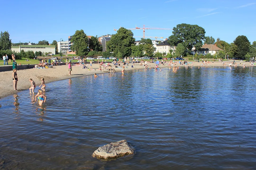 The beach at Koigen by Hamar, Norway.