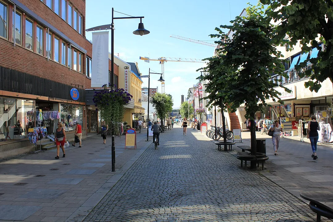 The walking street at Hamar, Norway.
