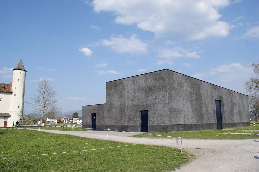 Waterworks in the municipality of Hard, Vorarlberg, Austria. Next to it is the Mittelweiherburg (built in 1570).
