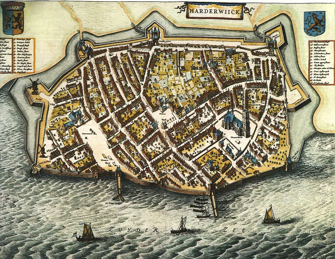 Title : Harderwijk' from"Blaeu's Toonneel der Steden"(Dutch city maps, Edited by Willem and Joan Blaeu), 1652.
