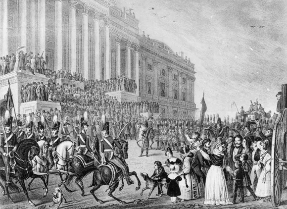 Lithograph of the Presidential inauguration of Wm. H. Harrison in Washington City, D.C., on the 4th of March 1841.