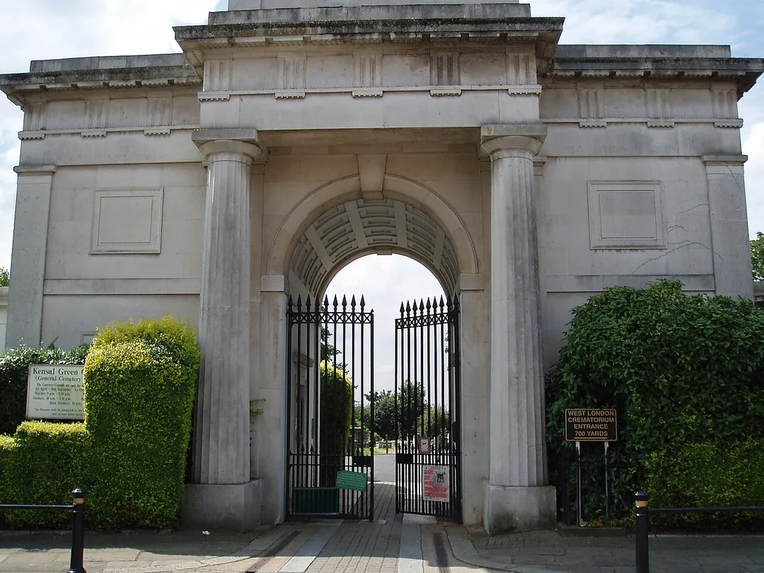 Kensal Green Cemetery Main Gates. The Main Entrance to London's first Garden Cemetery, and one of Britain's most distinguished public burial grounds.