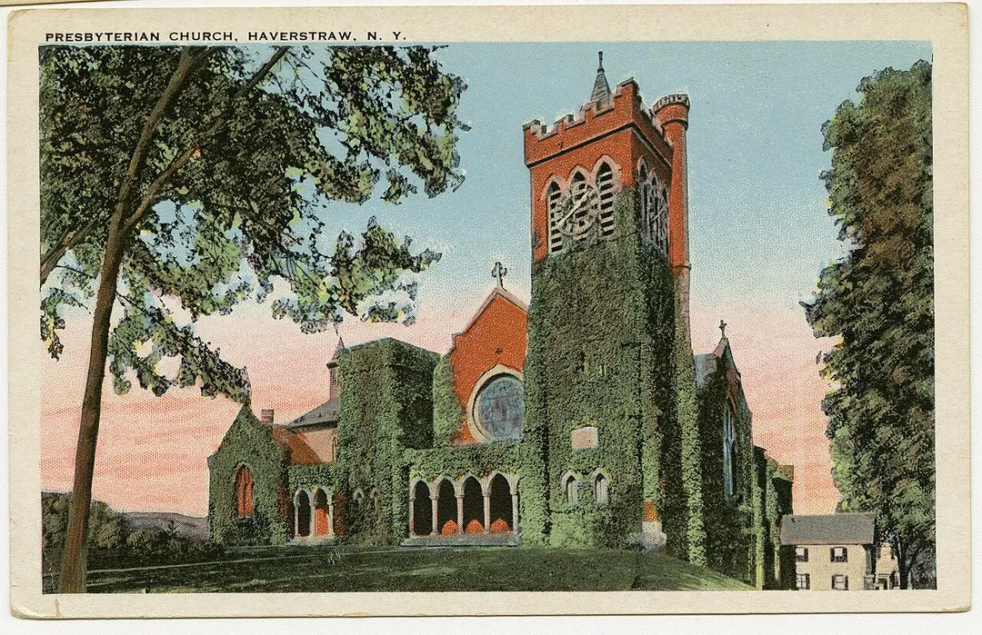 Presbyterian church in Haverstraw, New York from a pre-1923 postcard
From RG 428, Postcard Collection, Presbyterian Historical Society, Philadelphia, Pennsylvania.