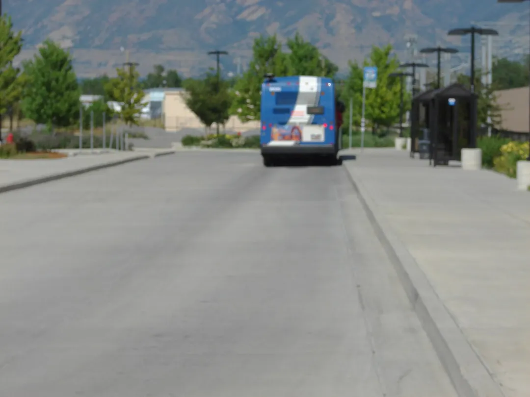 The occupied bus stand at the West Jordan City Center Station
