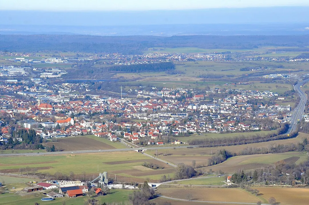 Hechingen und Bundesstraße 27 im Zollernalbkreis