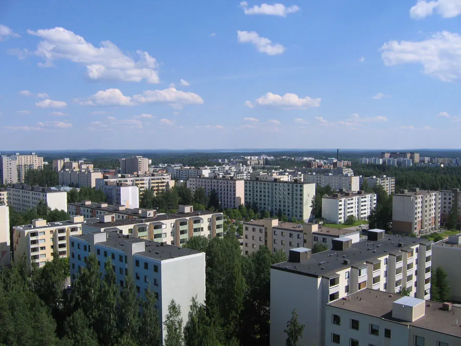 Hervanta in Tampere, Finland from the water tower
