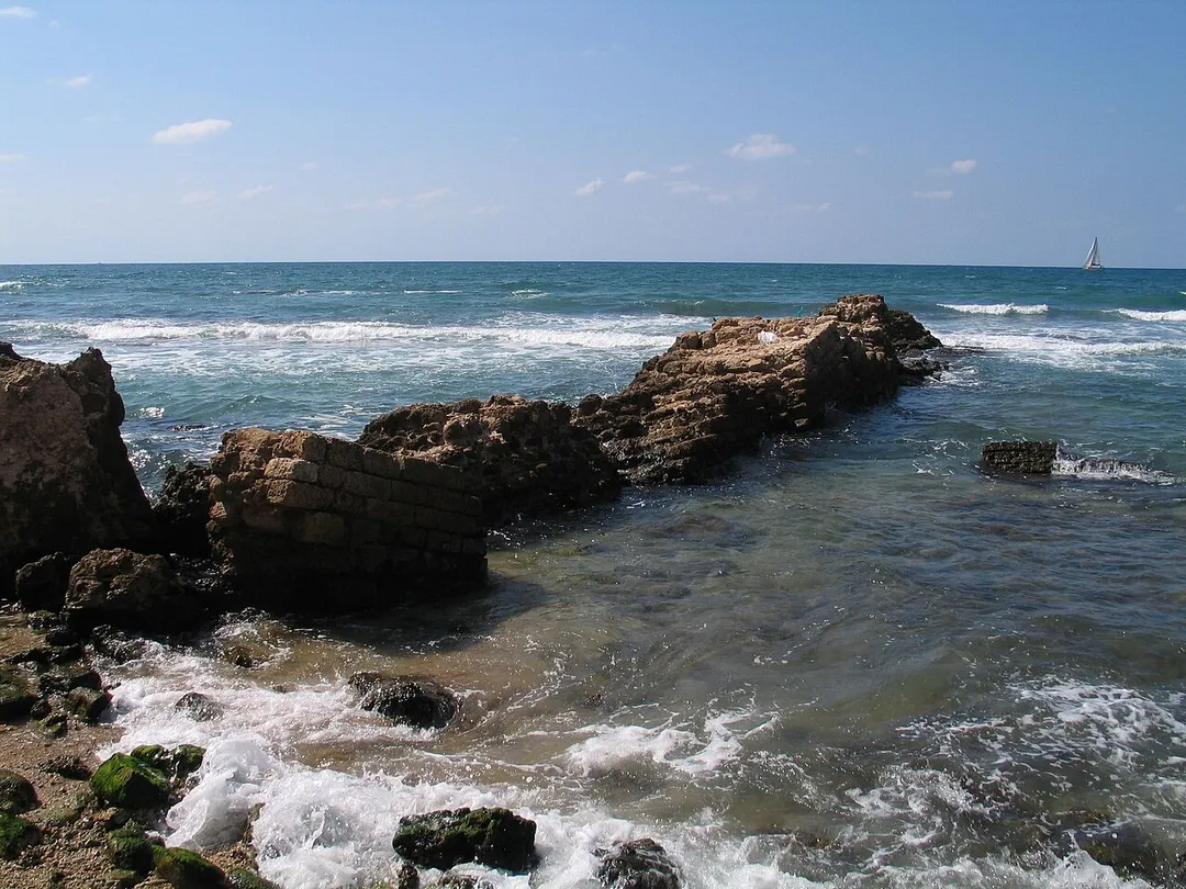 A beach below the Arsuf fortress, Israel.