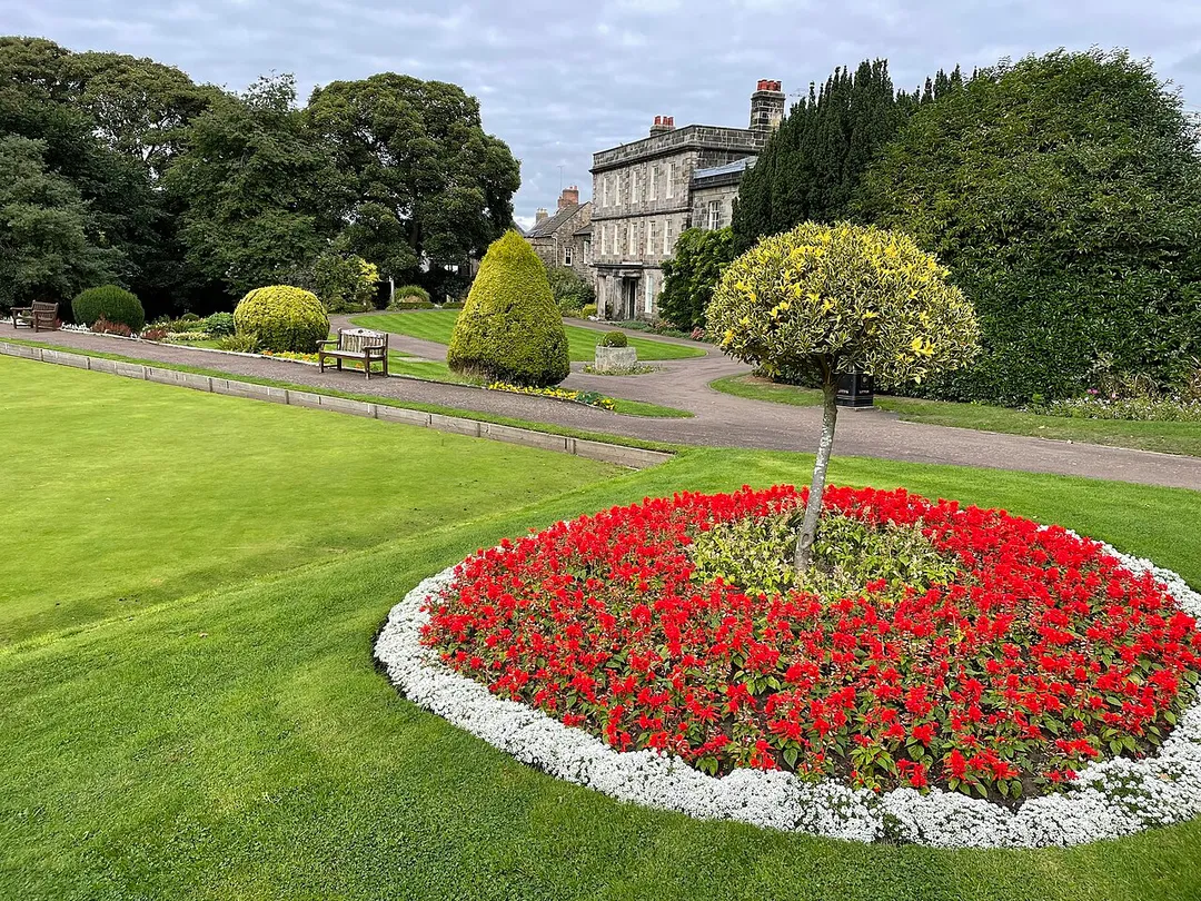 The Hexham House Grounds, a public park in Hexham (Northumberland, England, United Kingdom).