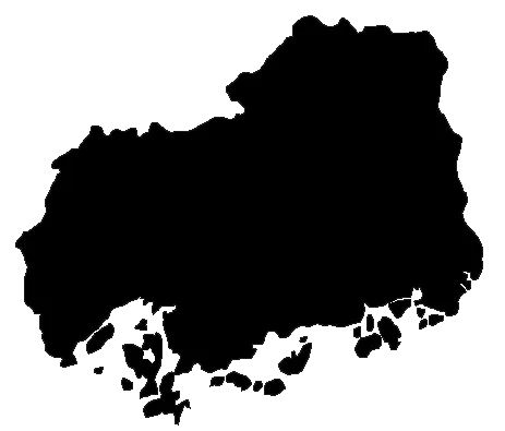 The shadow picture of Hiroshima Prefecture, Japan
