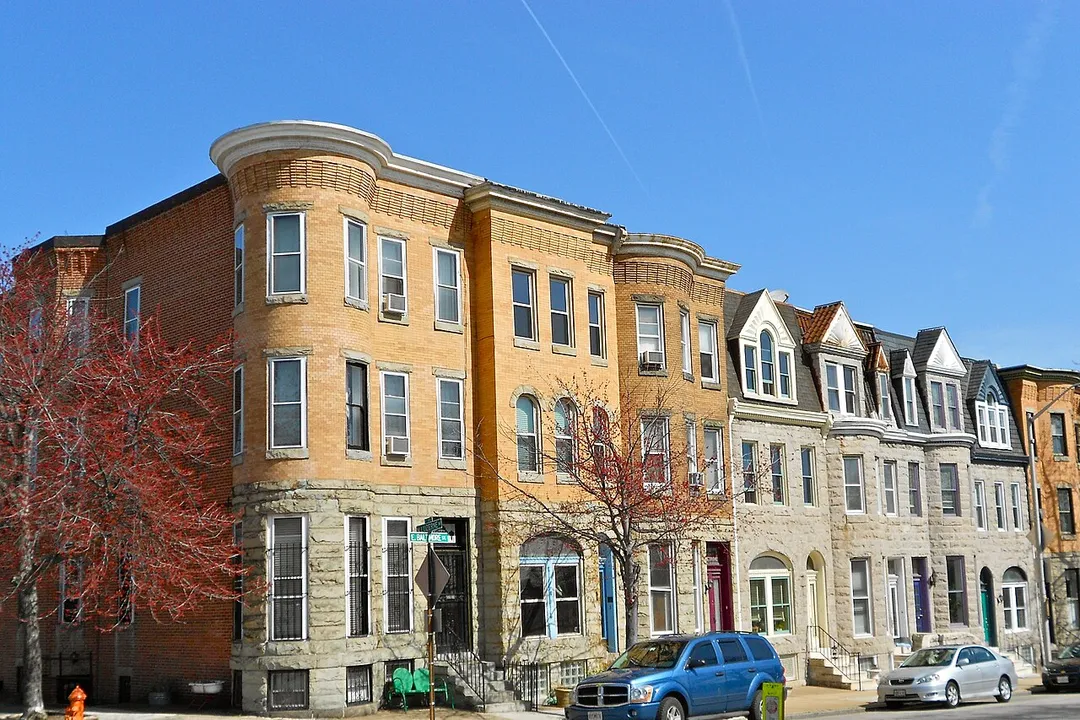 The corner of Baltimore Street and Luzerne Avenue in Baltimore, Maryland