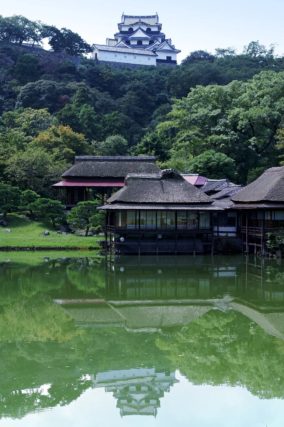Genkyuen garden in Hikone, Shiga prefecture, Japan
