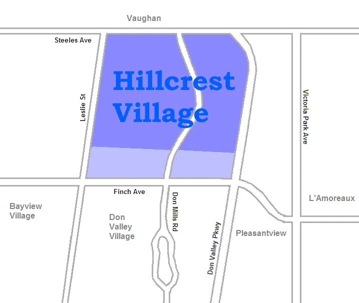 map of w:Hillcrest Village