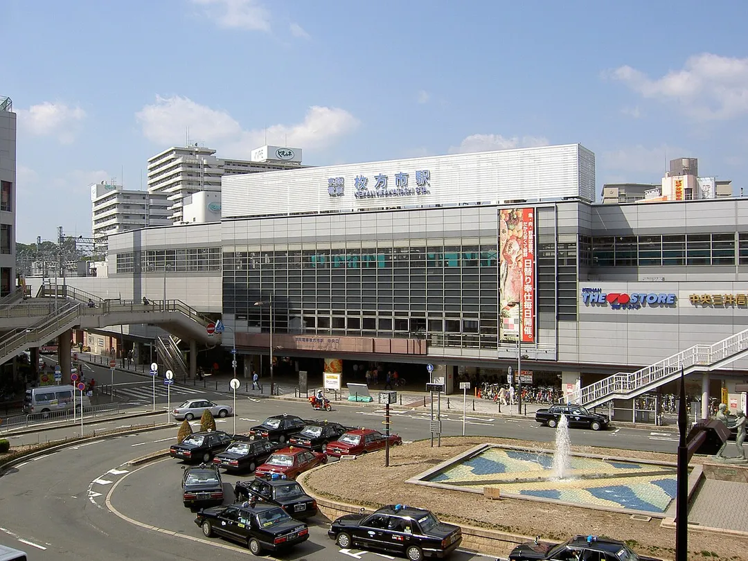 South side of Keihan Electric Railway Hirakatashi Station in Hirakata City, Osaka Prefecture, Japan