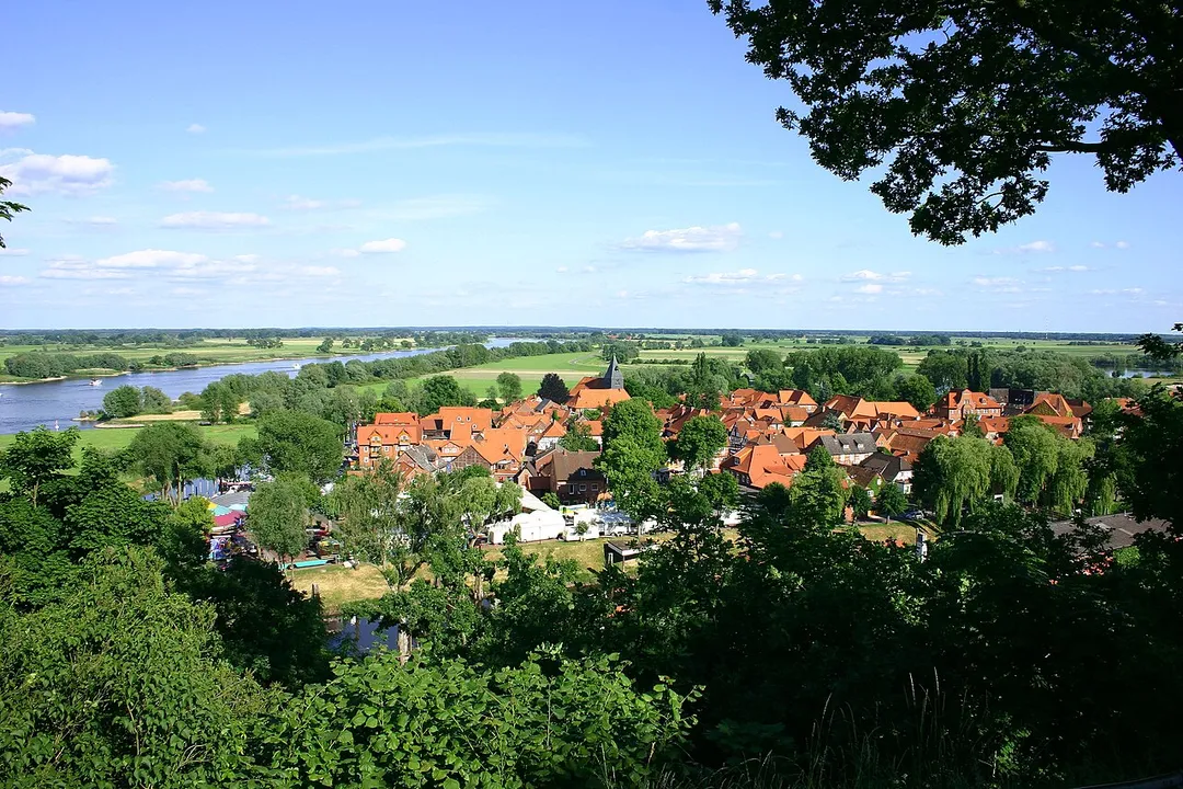 View of the old town of Hitzacker (Elbe) in Lower Saxony, Germany.