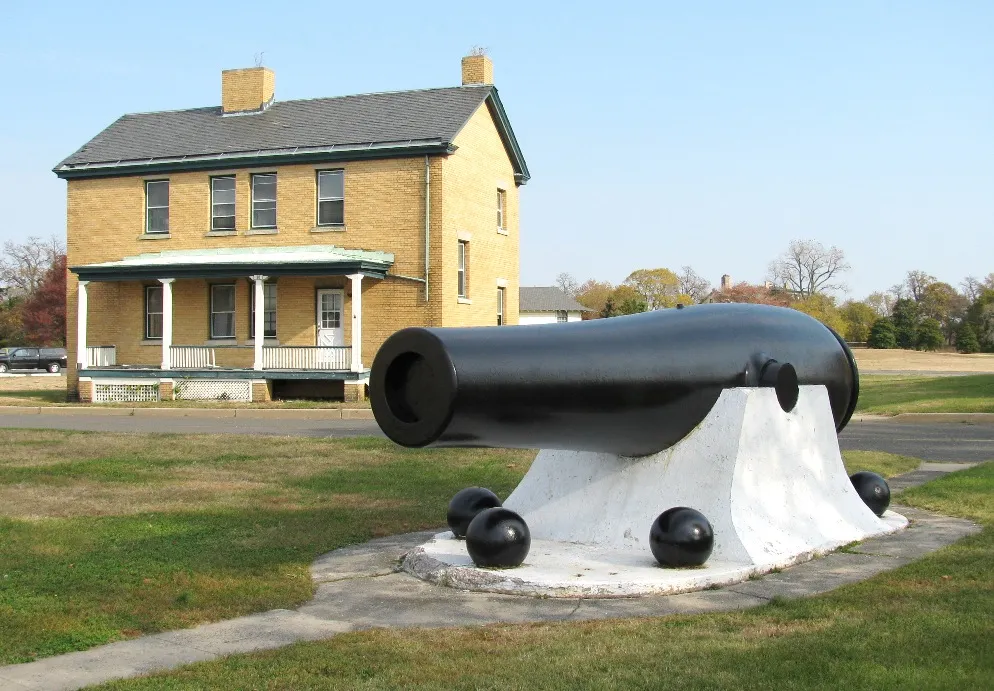 20-inch Rodman Gun, Sandy Hook, NJ. These were the largest cannons produced in the United States during the Civil War representing the highest development of cast-iron, muzzle-loading gun technology. Only two were employed for the coastal defenses: one at Fort Hamilton and another at Fort Hancock, Sandy Hook, where they are currently displayed.
