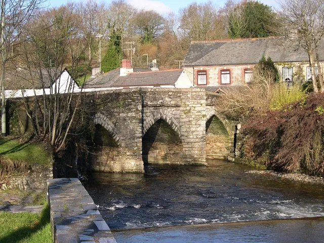 Medieval bridge over the River Walkham at Horrabridge, Devon