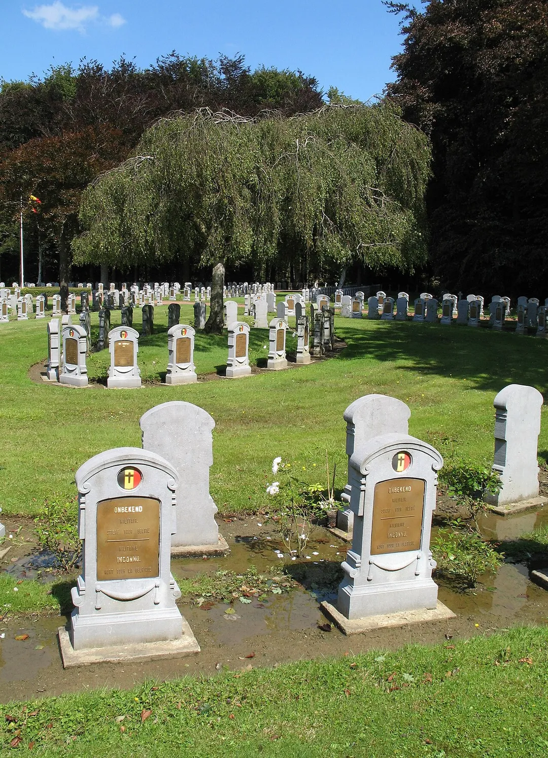 Belgian military cemetery (First World War) at Houthulst, West Flanders, Belgium
