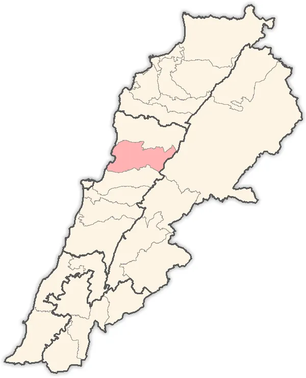 Map of districts in Lebanon, highlighting the Keserwan District