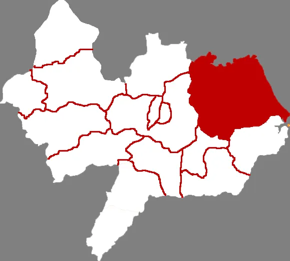Location of Huanghua county-level city in Cangzhou City, China
