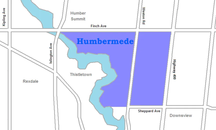 map of w:Humbermede