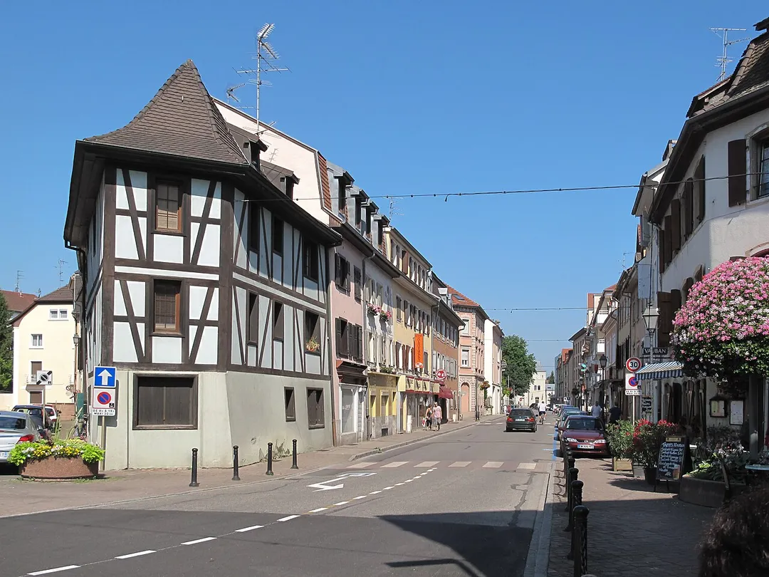 Huningue, view to a street