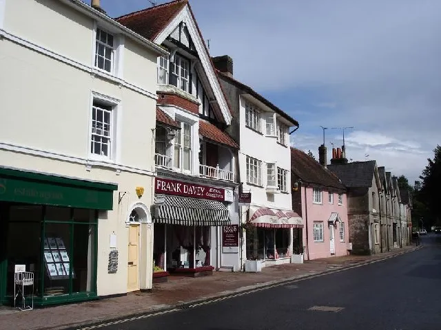 Hurstpierpoint High Street. Buildings opposite South Avenue