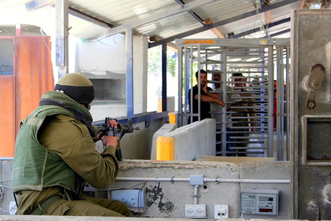 Inside Huwara checkpoint, entrance of Nablus, in the occupied West Bank, Palestine.