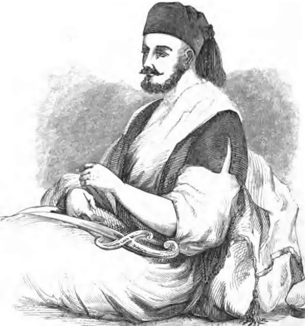 A sketch of the Ottoman de facto ruler of Galilee, Aqil Agha, by William Francis Lynch