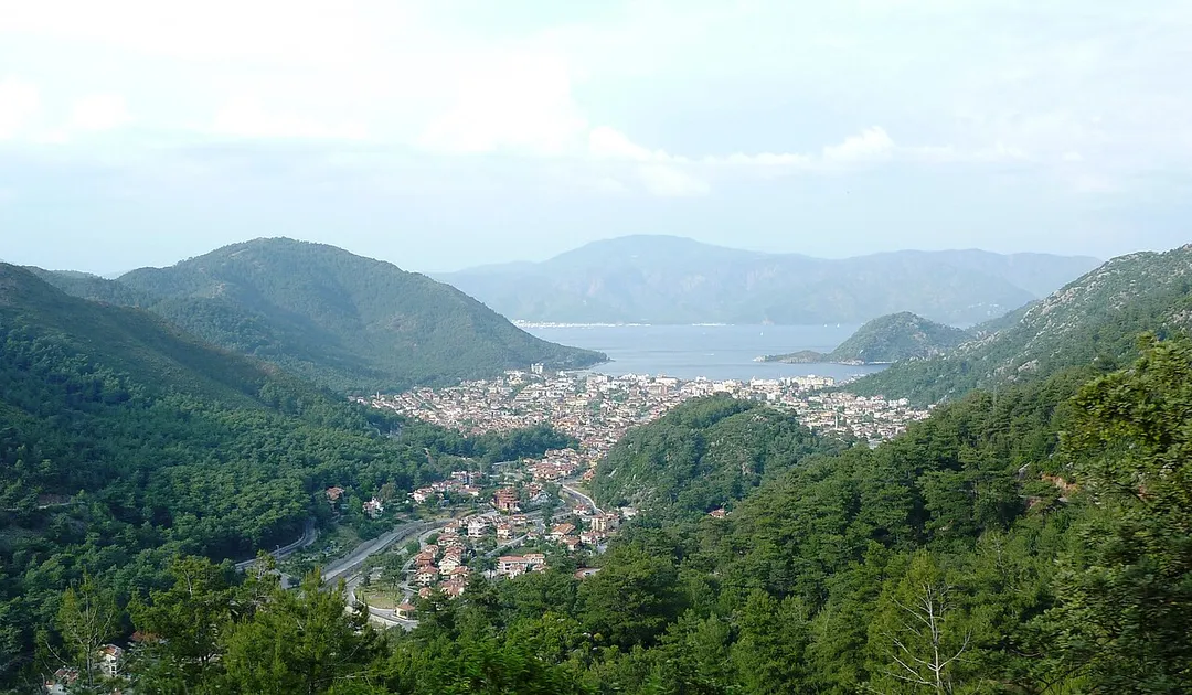 Panorama of İçmeler, the view from the road to Turunç.